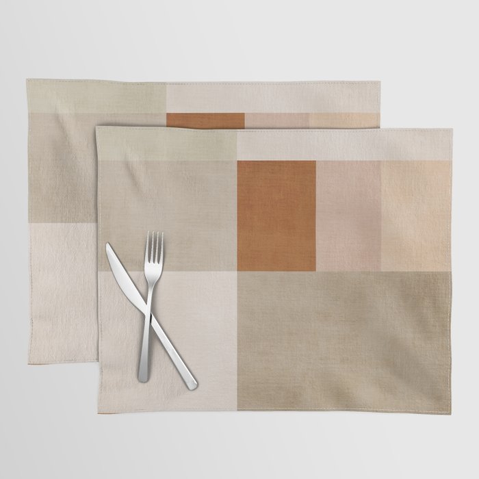Neutral Tones Soft Colors Geometric Artwork Placemat Gallery Image 1