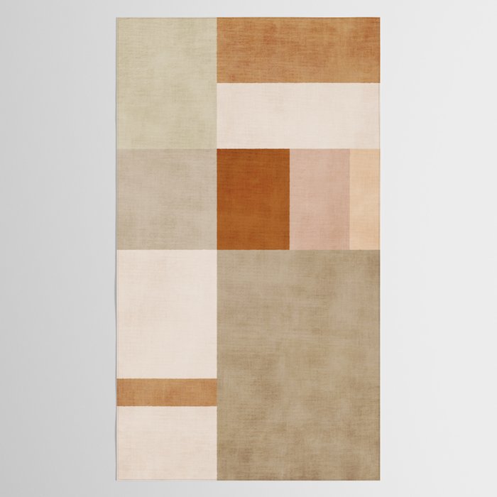 Neutral Tones Soft Colors Geometric Artwork Tablecloth Gallery Image 2