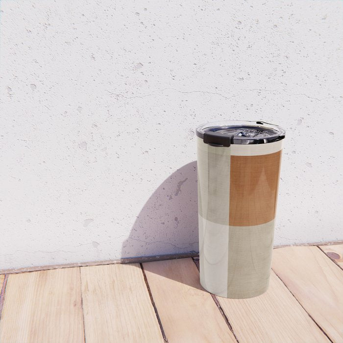 Neutral Tones Soft Colors Geometric Artwork Travel Mug Gallery Image 4