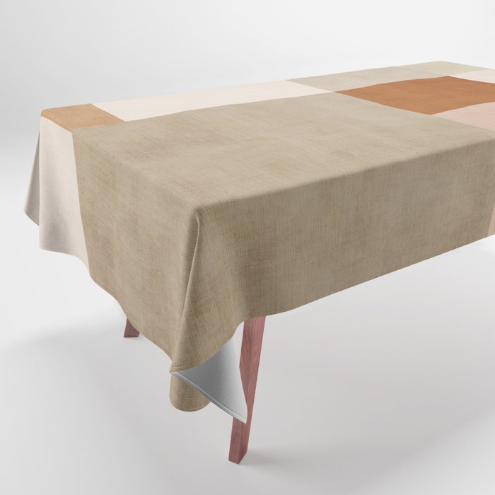 Neutral Tones Soft Colors Geometric Artwork Tablecloth Gallery Image 1