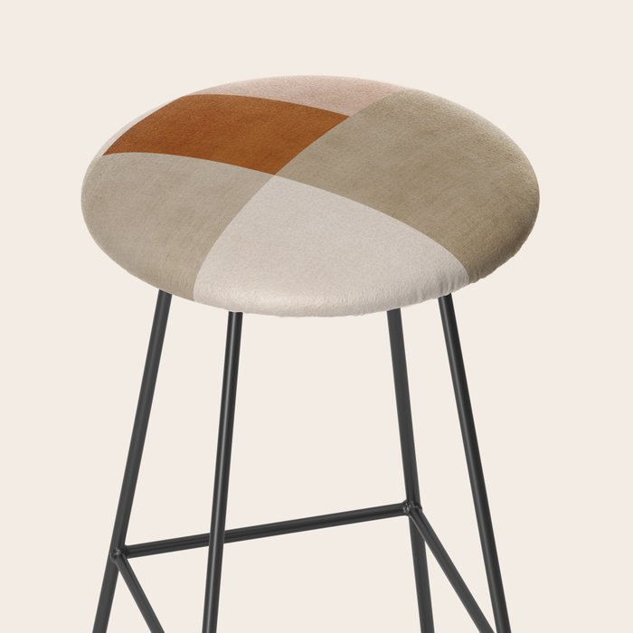 Neutral Tones Soft Colors Geometric Artwork Stool Gallery Image 2