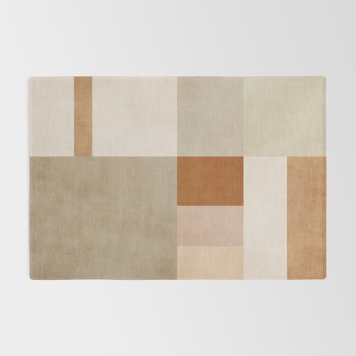 Neutral Tones Soft Colors Geometric Artwork Rug Gallery Image 2