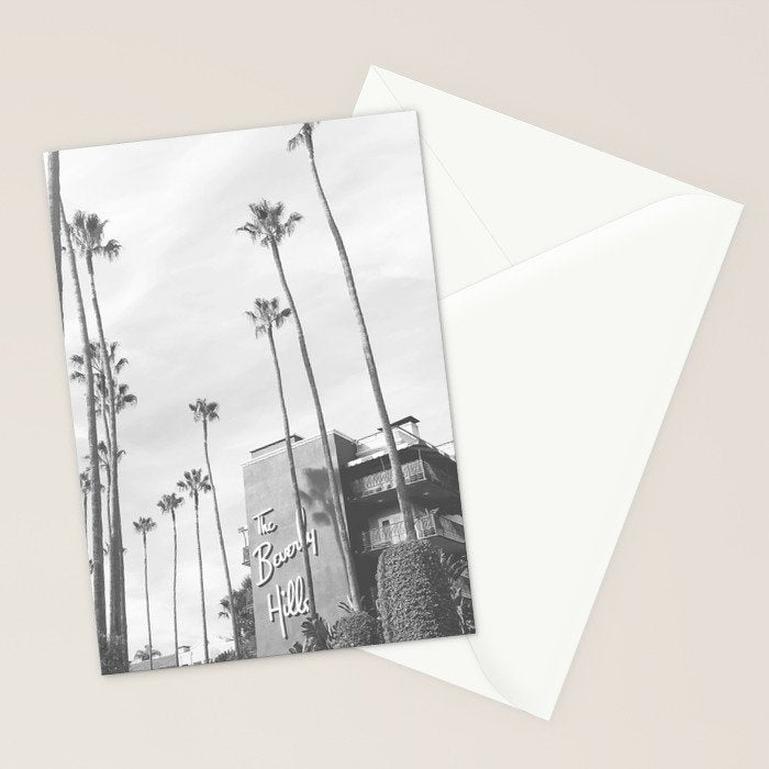 The Beverly Hills Hotel | California Travel Photography | Black and White Photo Print Stationery Card Gallery Image 2