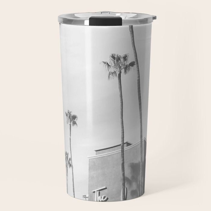 The Beverly Hills Hotel | California Travel Photography | Black and White Photo Print Travel Mug Gallery Image 1