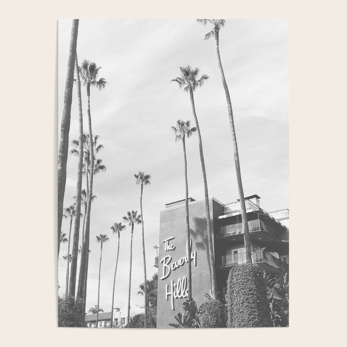 The Beverly Hills Hotel | California Travel Photography | Black and White Photo Print Poster Gallery Image 4