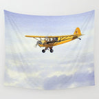 J-3 Piper Cub Aircraft Wall Tapestry Gallery Image 4