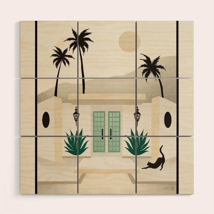 Palm Springs Home - Mint & Cream Wood Wall Art Gallery Image 1