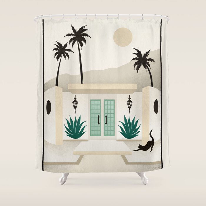 Palm Springs Home - Mint & Cream Shower Curtain Gallery Image 1