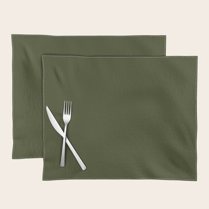 Solid Olive Green Placemat Gallery Image 1