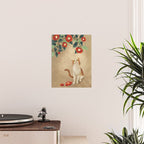 Cat and camellia flowers T1 Poster Gallery Image 2
