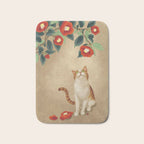 Cat and camellia flowers T1 Bath Mat Gallery Image 1