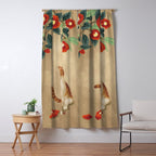 Cat and camellia flowers T1 Window Curtain Gallery Image 5
