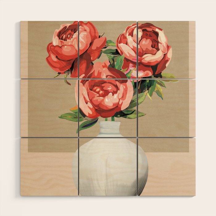 Vase of Flowers 4 Wood Wall Art Gallery Image 1