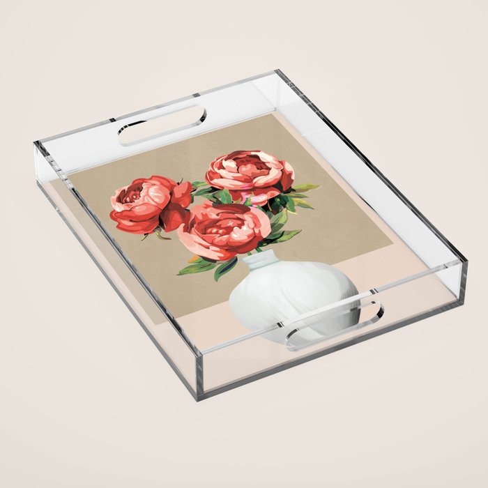 Vase of Flowers 4 Acrylic Tray Gallery Image 1