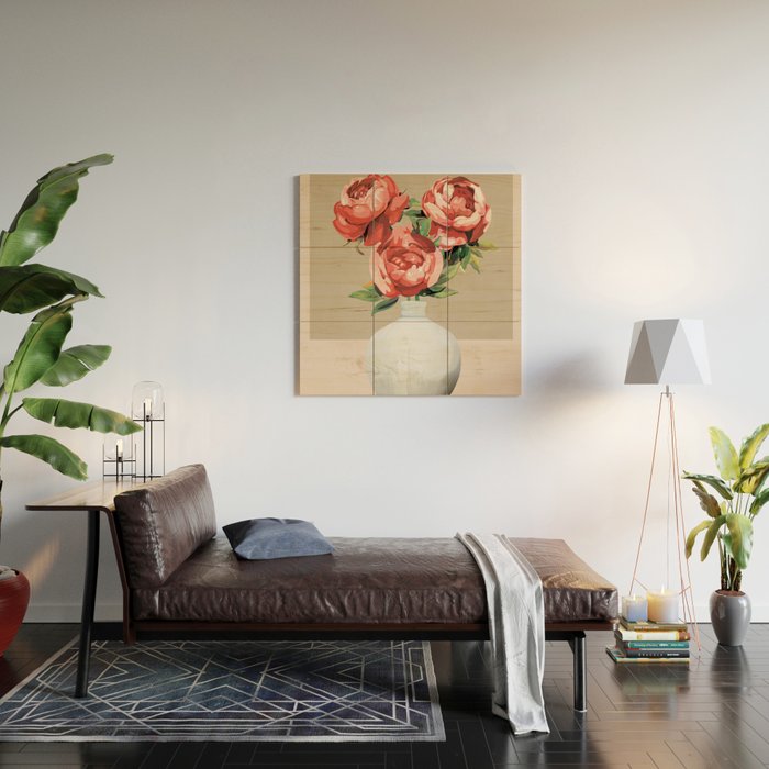 Vase of Flowers 4 Wood Wall Art Gallery Image 2