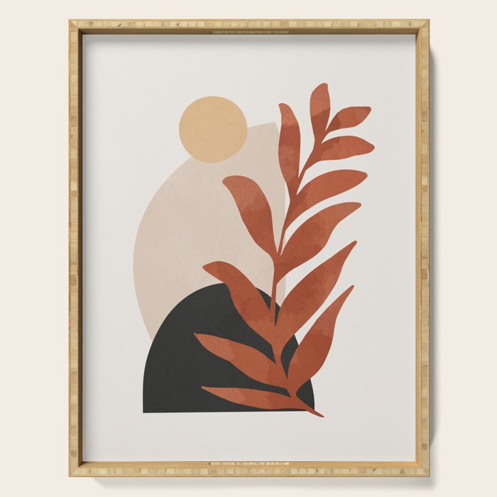 Abstract Art /Minimal Plant 9 Serving Tray Gallery Image 1