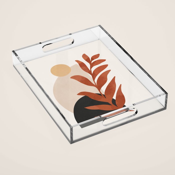 Abstract Art /Minimal Plant 9 Acrylic Tray Gallery Image 1