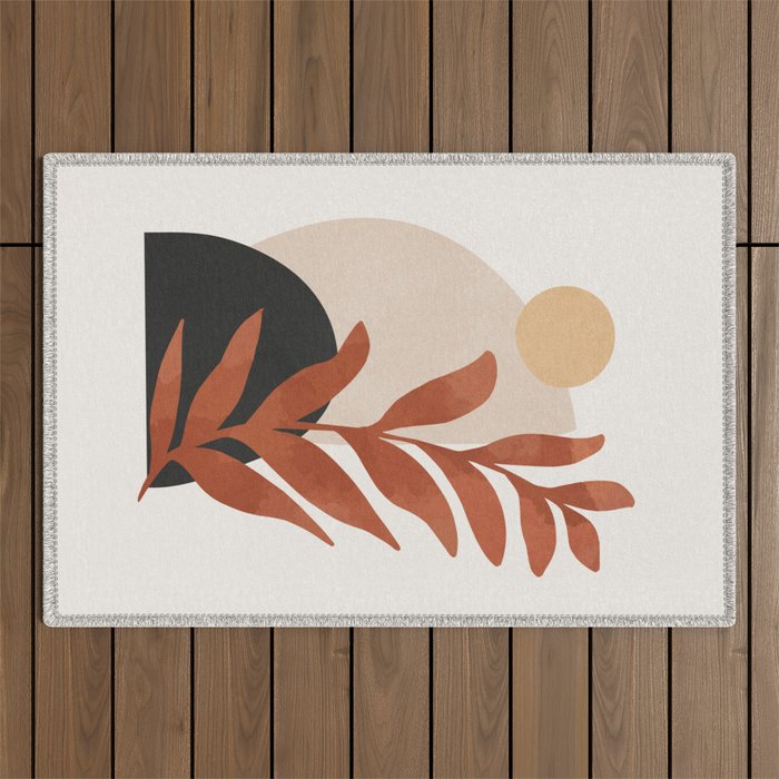Abstract Art /Minimal Plant 9 Outdoor Rug Gallery Image 1