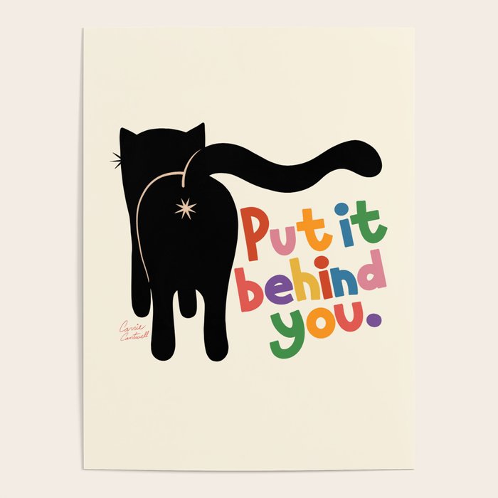 Put It Behind You - Funny Cat Butt Pun Poster Gallery Image 4