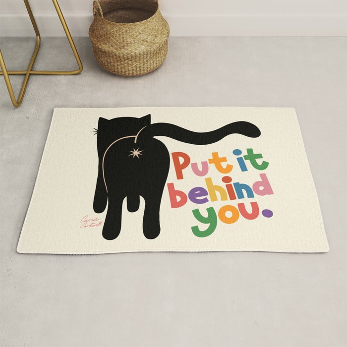 Put It Behind You - Funny Cat Butt Pun Rug Gallery Image 1