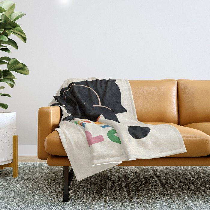 Put It Behind You - Funny Cat Butt Pun Throw Blanket Gallery Image 1