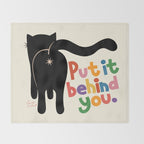 Put It Behind You - Funny Cat Butt Pun Throw Blanket Gallery Image 2