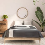 Black Ink Paint Brush Strokes Abstract Organic Pattern Mid Century Style Comforter Gallery Image 3