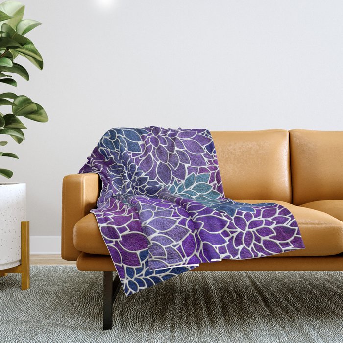 Floral Abstract 22 Throw Blanket Gallery Image 1