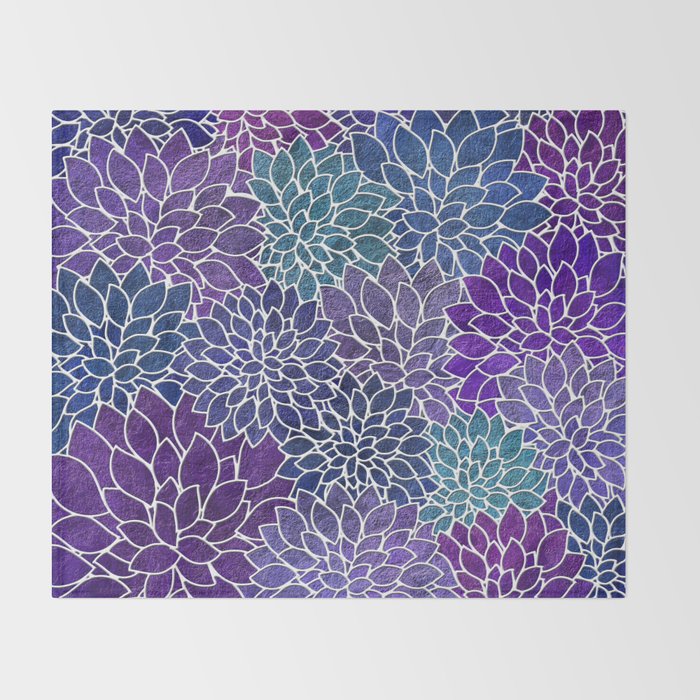 Floral Abstract 22 Throw Blanket Gallery Image 2