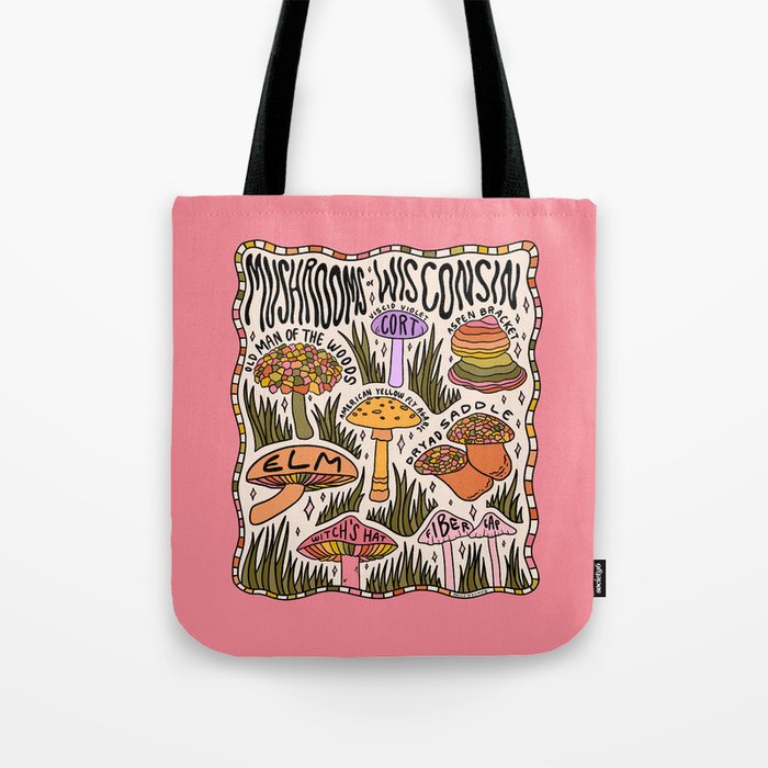 Mushrooms of Wisconsin Tote Bag Gallery Image 1