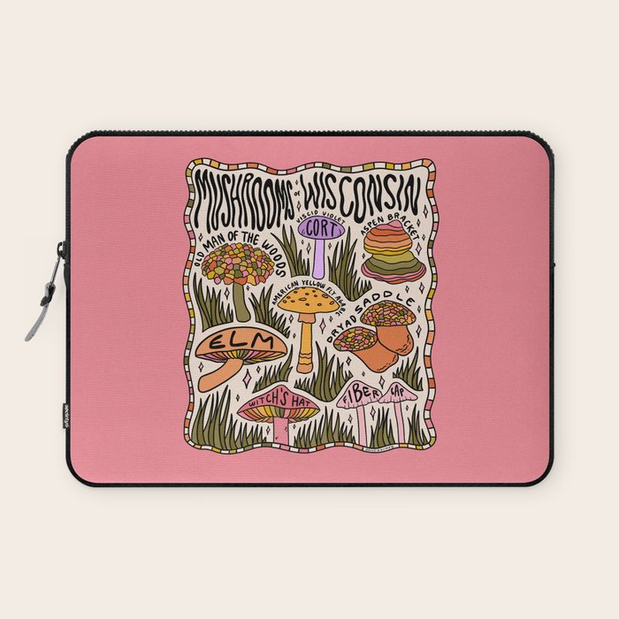 Mushrooms of Wisconsin Laptop Sleeve Gallery Image 1