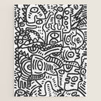 Black and White Street Art Graffiti King's Party Jigsaw Puzzle Gallery Image 1