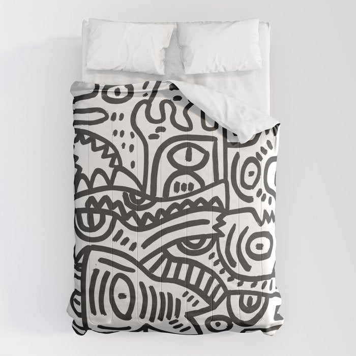Black and White Street Art Graffiti King's Party Comforter Gallery Image 6