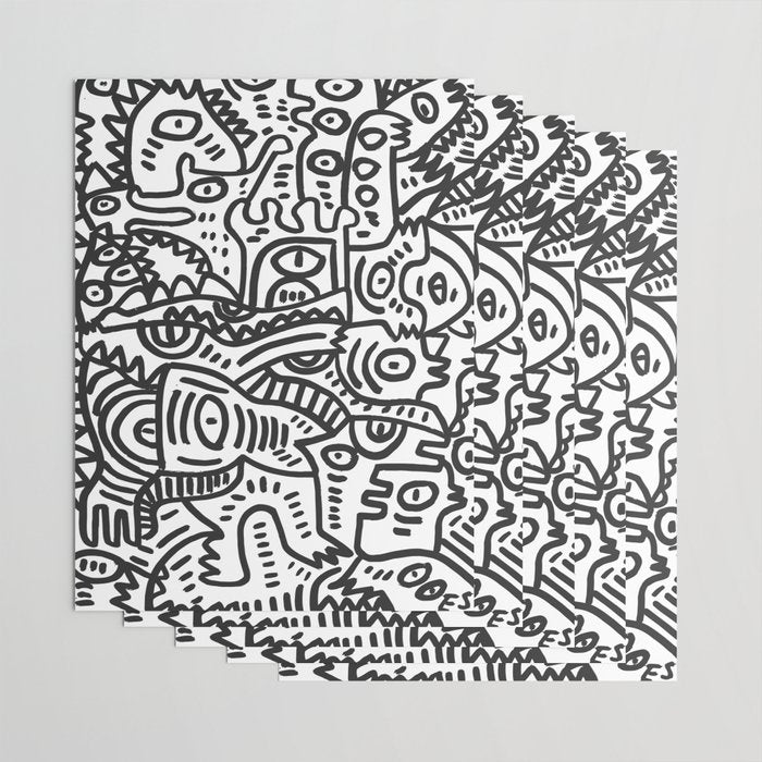 Black and White Street Art Graffiti King's Party Wrapping Paper Gallery Image 3