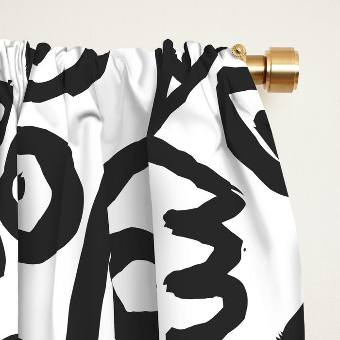 Black and White Street Art Graffiti King's Party Window Curtain Gallery Image 2