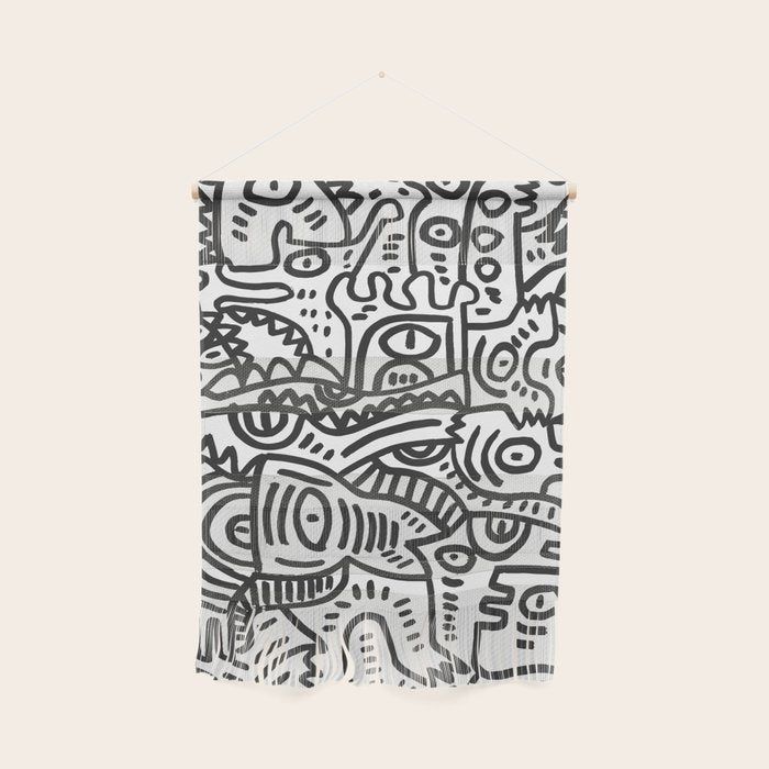 Black and White Street Art Graffiti King's Party Wall Hanging Gallery Image 1