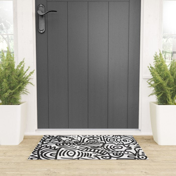 Black and White Street Art Graffiti King's Party Welcome Mat Gallery Image 3