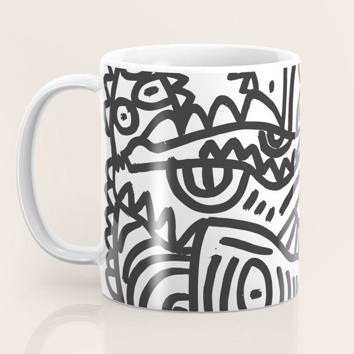 Black and White Street Art Graffiti King's Party Coffee Mug Gallery Image 3