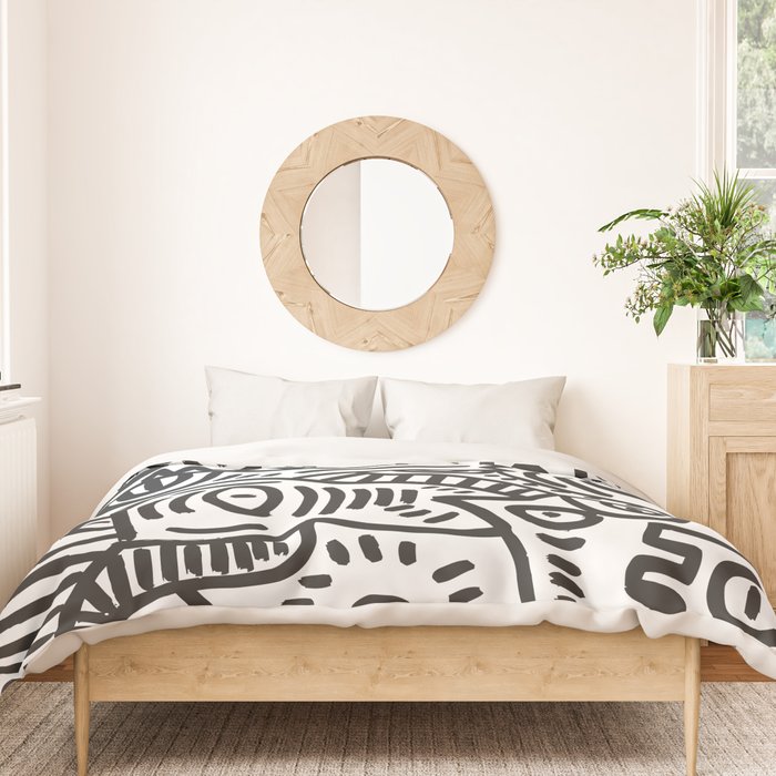 Black and White Street Art Graffiti King's Party Duvet Cover Gallery Image 3