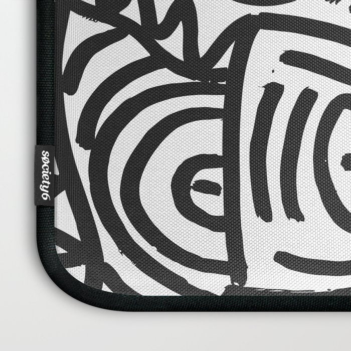 Black and White Street Art Graffiti King's Party Laptop Sleeve Gallery Image 3