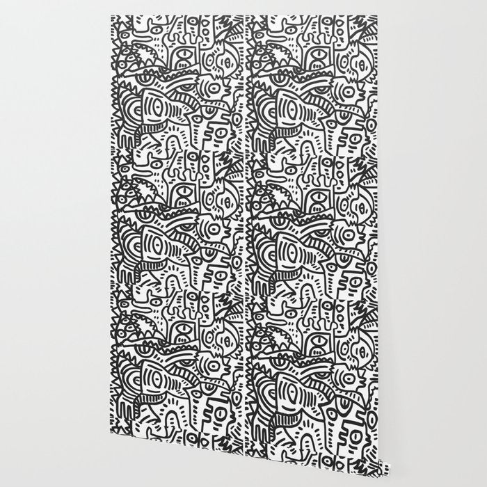 Black and White Street Art Graffiti King's Party Wallpaper Gallery Image 2