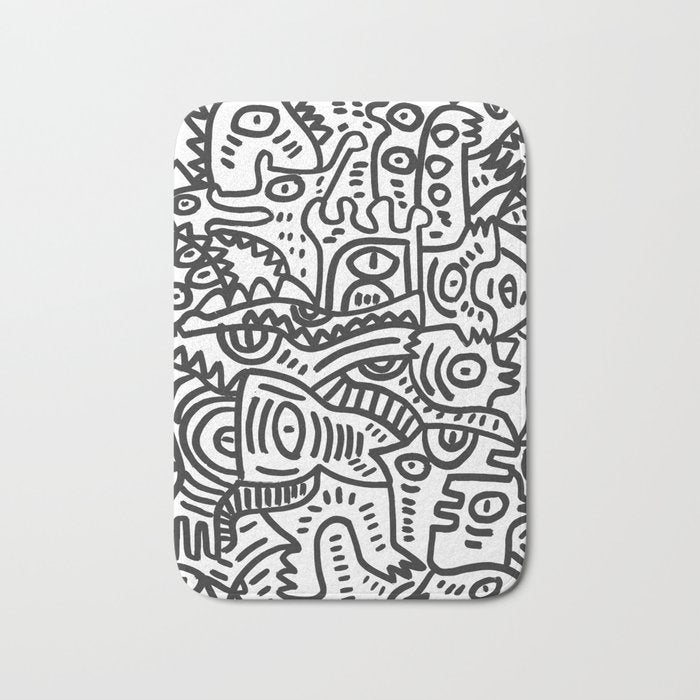 Black and White Street Art Graffiti King's Party Bath Mat Gallery Image 1