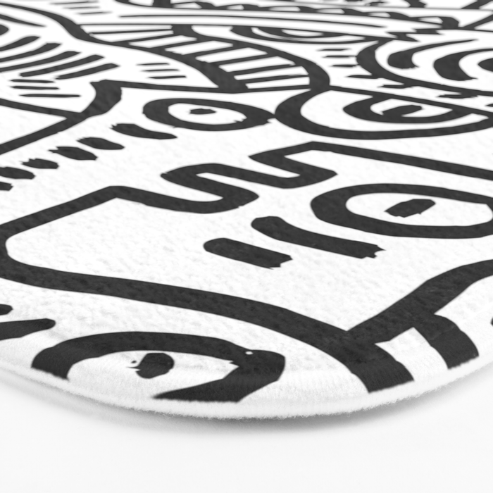 Black and White Street Art Graffiti King's Party Bath Mat Gallery Image 3