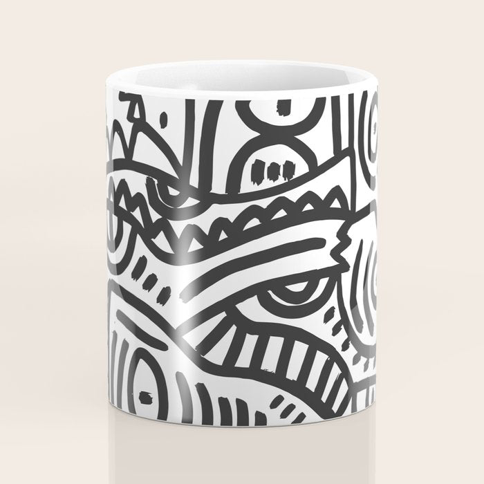 Black and White Street Art Graffiti King's Party Coffee Mug Gallery Image 4