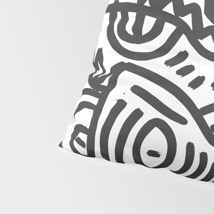 Black and White Street Art Graffiti King's Party Pillow Sham Gallery Image 4