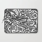 Black and White Street Art Graffiti King's Party Laptop Sleeve Gallery Image 1