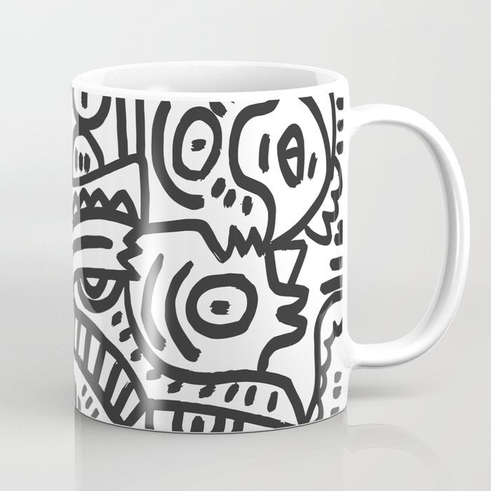 Black and White Street Art Graffiti King's Party Coffee Mug Gallery Image 1