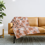 Pumpkin Party on Blush Pink Throw Blanket Gallery Image 1