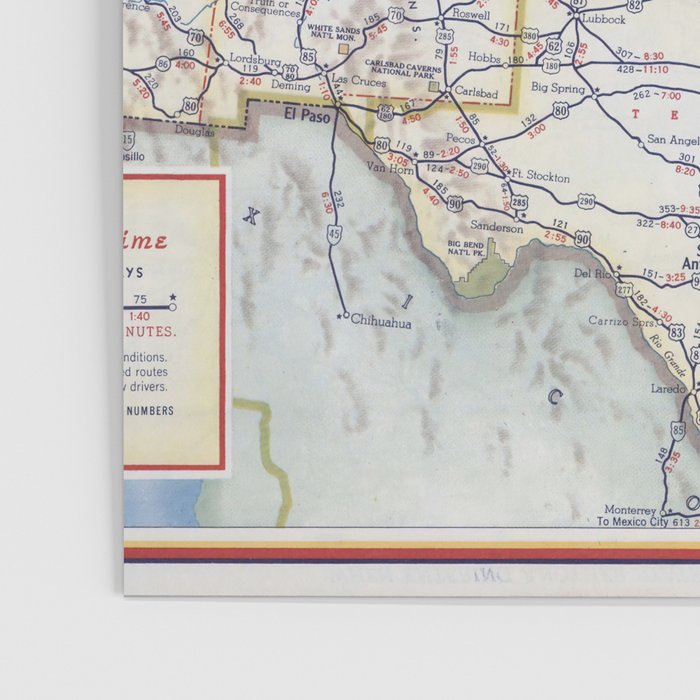 Flat road map of the united states of america 1951 Poster Gallery Image 3