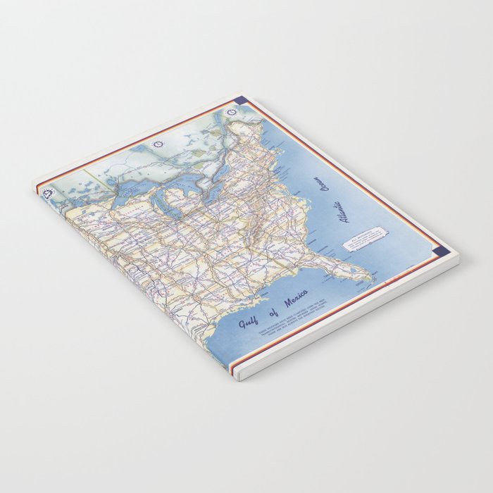 Flat road map of the united states of america 1951 Notebook Gallery Image 1